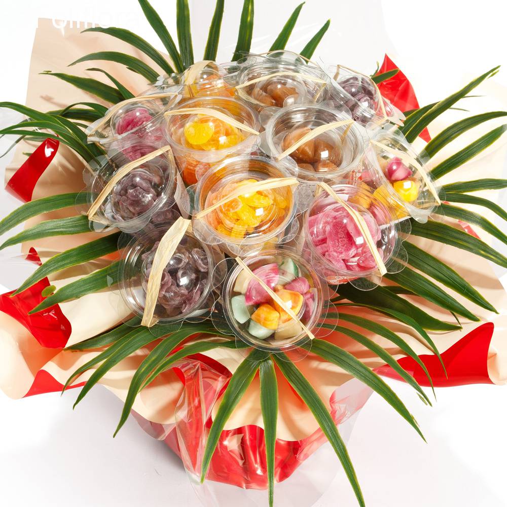 Livraison bouquet de bonbons d'autrefois - bouquet gourmand - 7 paniers -  Bouquet de bonbons - Foliflora