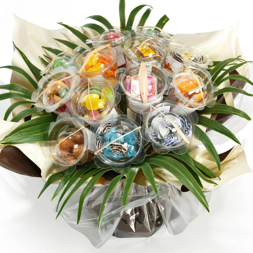 Livraison bouquet de gourmandises - 7 paniers - Bouquet de bonbons