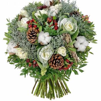 Bouquet of flowers - Cotton and Pinecone