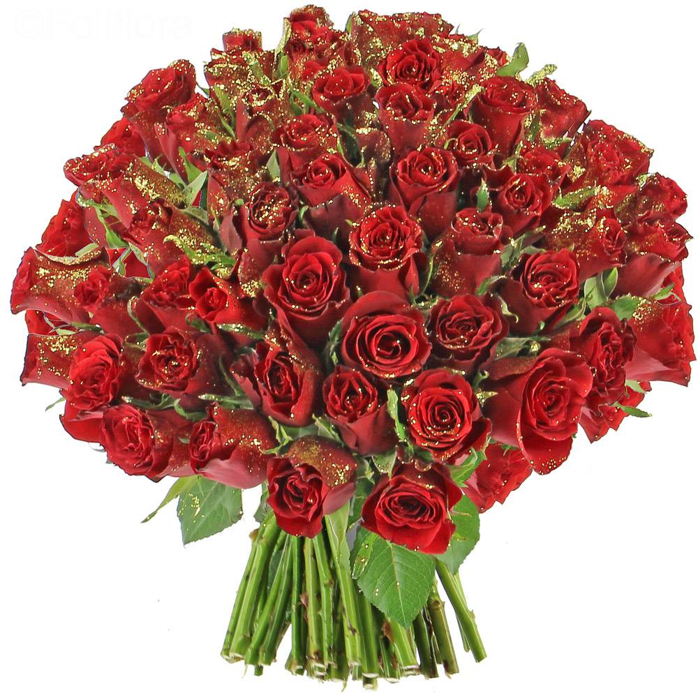 Livraison roses de noël pailletées - 30 roses - Bouquet de roses - Foliflora
